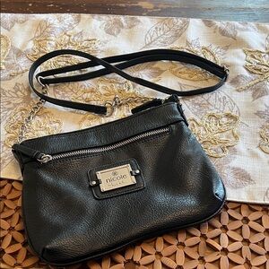 Nicole Black Textured Crossbody Bag